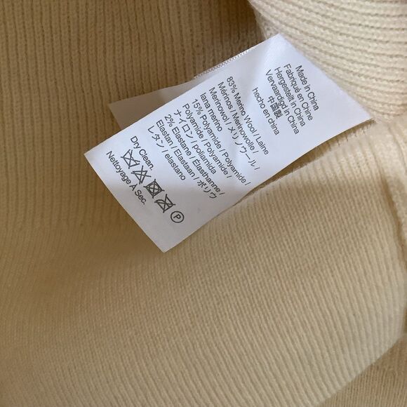 J.Crew Cream Ruffle Neck Merino Wool Blend Knit Quiet Luxury Preppy Sweater XS - Picture 5 of 10